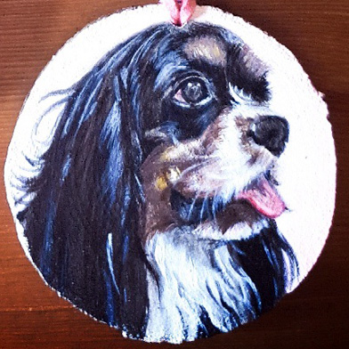 Charlotte - Cavalier King Charles Spaniel - acrilico su legno