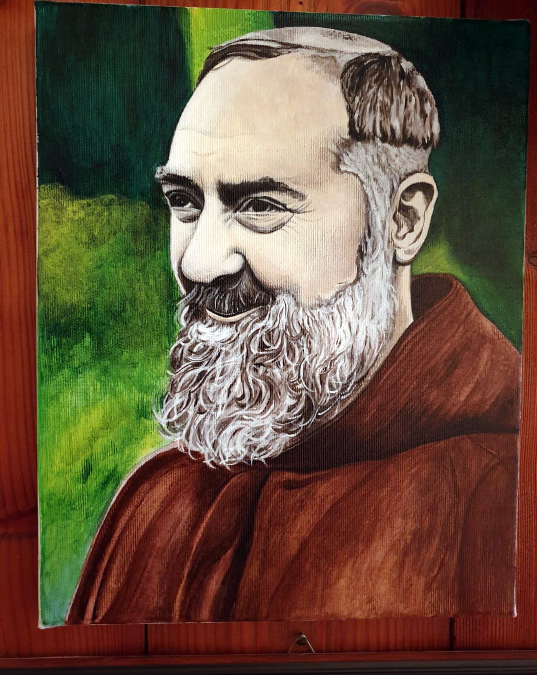 Arte religiosa - ritratto di Padre Pio - acrilico su tela